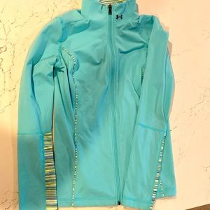 Under Armour full zip teal/green sz M